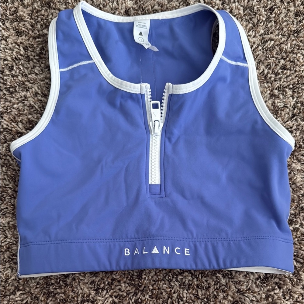 Balance Blue Zip-Up Sports Bra size SM